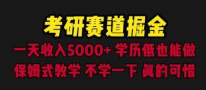 考研赛道掘金，一天5000+学历低也能做，保姆式教学，不学一下，真的可惜-副业吧