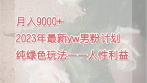 （7111期）月入9000+2023年9月最新yw男粉计划绿色玩法——人性之利益-副业吧