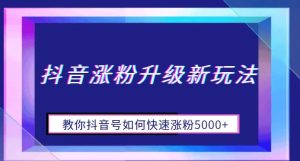 抖音涨粉升级新玩法，教你抖音号如何快速涨粉5000+【揭秘】-副业吧