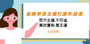（7134期）金牌带货主播打造实战课：百万主播 不可追，高效复制 是王道（10节课）-副业吧