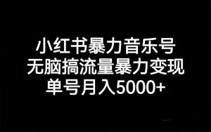 （7153期）小红书暴力音乐号，无脑搞流量暴力变现，单号月入5000+-副业吧