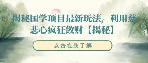 揭秘国学项目最新玩法，利用慈悲心疯狂敛财【揭秘】-副业吧