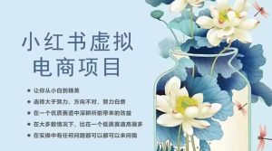 小红书虚拟电商从0到1，让你从小白到精英（20节实操课程）-副业吧