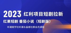 2023红利项目短剧拉新，听潮阁学社月入过万红果短剧番茄小说CPA拉新项目教程【揭秘】-副业吧