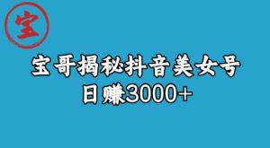 宝哥揭秘抖音美女号玩法，日赚3000+【揭秘】-副业吧