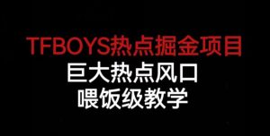TFBOYS热点掘金项目，巨大热点风口，喂饭级教学-副业吧