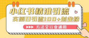 （7409期）小红书精准引流创业粉，微信每天被动100+好友-副业吧
