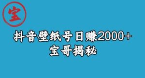宝哥抖音壁纸号日赚2000+，不需要真人露脸就能操作【揭秘】-副业吧