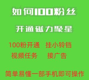 最新外面收费398的快手100粉开通磁力聚星方法操作简单秒开-副业吧