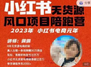 佩佩·小红书无货源风口项目陪跑营（更2023年8月）不用拍摄、不用露脸、不用买产品、不用营业执照、一部手机即可开店-副业吧