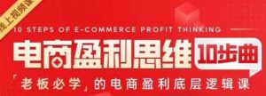 电商盈利思维10步曲，老板必学的电商盈利底层逻辑课-副业吧