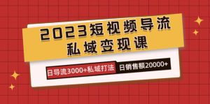 (7550期)2023短视频导流·私域变现课,日导流3000+私域打法 日销售额2w+-副业吧