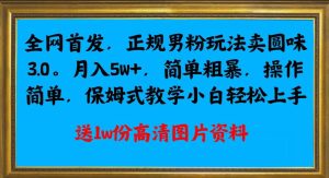 全网首发正规男粉玩法卖圆味3.0，月入5W+，简单粗暴，操作简单，保姆式教学，小白轻松上手-副业吧