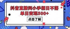 抖音直播间小手柄日不落单日变现500+【揭秘】-副业吧
