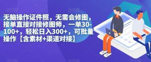 无脑操作证件照，无需会修图，轻松日入300+，可批量操作【含素材+渠道对接】-副业吧