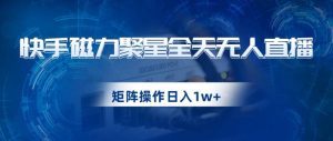 快手磁力聚星全天无人直播，矩阵操作日入1w+【揭秘】-副业吧