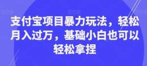 支付宝项目暴力玩法，轻松月入过万，基础小白也可以轻松拿捏【揭秘】-副业吧