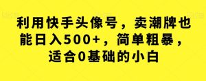 利用快手头像号,卖潮牌也能日入500+,简单粗暴,适合0基础的小白【揭秘】-副业吧