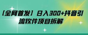【全网首发】日入300+抖音引流软件项目拆解【揭秘】-副业吧