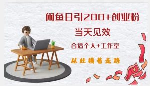 闲鱼精准引流创业粉,日引200+,当天见效,从此横着走-副业吧