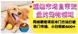 超级市场自带流量的宠物领域，同城萌宠项目冷门方法打破热门市场，小白轻松600+-副业吧