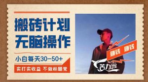 搬砖计划，小白无脑操作每天利润30-50+，完全无脑，不存在封号【揭秘】-副业吧