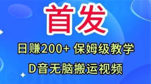 首发,抖音无脑搬运视频,日赚200+保姆级教学【揭秘】-副业吧