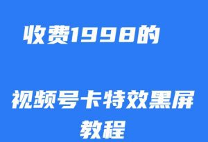 外面收费1998的视频号卡特效黑屏玩法,条条原创,轻松热门【揭秘】-副业吧