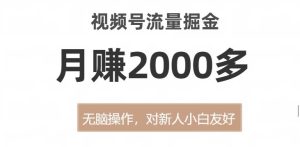 视频号流量掘金，无脑操作，对新人小白友好，月赚2000多【揭秘】-副业吧
