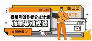 一条视频收益3000+，一条作品涨粉2000+，视频号流量爆炸·的秘籍-副业吧