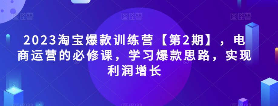 2023淘宝爆款训练营【第2期】，电商运营的必修课，学习爆款思路，实现利润增长-副业吧
