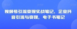 视频号引流变现实战笔记,企业抖音引流与变现,电子书笔记-副业吧