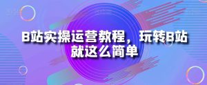 B站实操运营教程，玩转B站就这么简单-副业吧