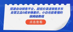 搭建自动销售平台，超低价渠道销售京东自营正品0成本赚差价，小白也能看懂的保姆级教程【揭秘】-副业吧
