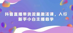 抖音直播带货流量激活课，入行新手小白主播必学-副业吧