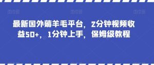 最新国外薅羊毛平台，2分钟视频收益50+，1分钟上手，保姆级教程【揭秘】-副业吧