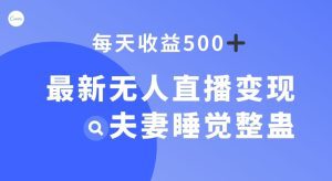 最新无人直播变现，夫妻睡觉整蛊，每天躺赚500+【揭秘】-副业吧