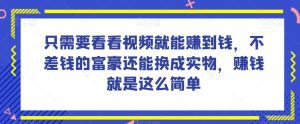 谁做过这么简单的项目？只需要看看视频就能赚到钱，不差钱的富豪还能换成实物，赚钱就是这么简单！【揭秘】-副业吧