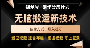 视频号无脑搬运新技术，破原创壕流量，独家方式，爆过视频，还会再爆【揭秘】-副业吧