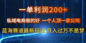 一单利润200私域电商做的好，一个人顶一家公司蓝海赛道最新玩法【揭秘】-副业吧