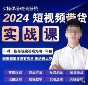果哥·2024短视频带货实操课，​赛道规划/选品方法/投流测品/放量玩法/流量规划/拍摄教学-副业吧