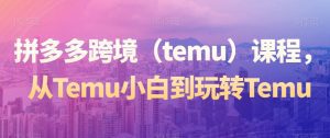 拼多多跨境（temu）课程，从Temu小白到玩转Temu-副业吧