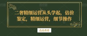 二奢精细运营从头学起，估价鉴定，精细运营，细节操作-副业吧
