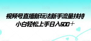 视频号直播新玩法新手流量扶持小白轻松上手日入600＋-副业吧