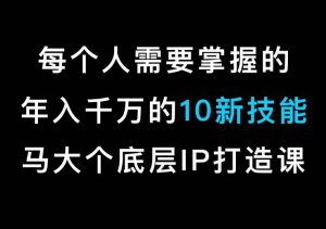 马大个的IP底层逻辑课,每个人需要掌握的年入千万的10新技能,约会底层IP打造方法!-副业吧