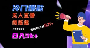 冷门爆款直播间手把手搭建，流量巨大，日入3k+-副业吧