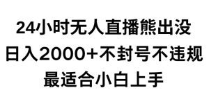 快手24小时无人直播熊出没，不封直播间，不违规，日入2000+，最适合小白上手，保姆式教学-副业吧