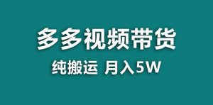 （7760期）【蓝海项目】多多视频带货，靠纯搬运一个月搞5w，新手小白也能操作【揭秘】-副业吧