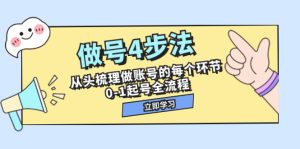 (7777期)做号4步法,从头梳理做账号的每个环节,0-1起号全流程(44节课)-副业吧