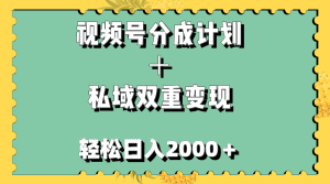 （7842期）视频号分成计划＋私域双重变现，轻松日入1000＋，无任何门槛，小白轻松上手-副业吧